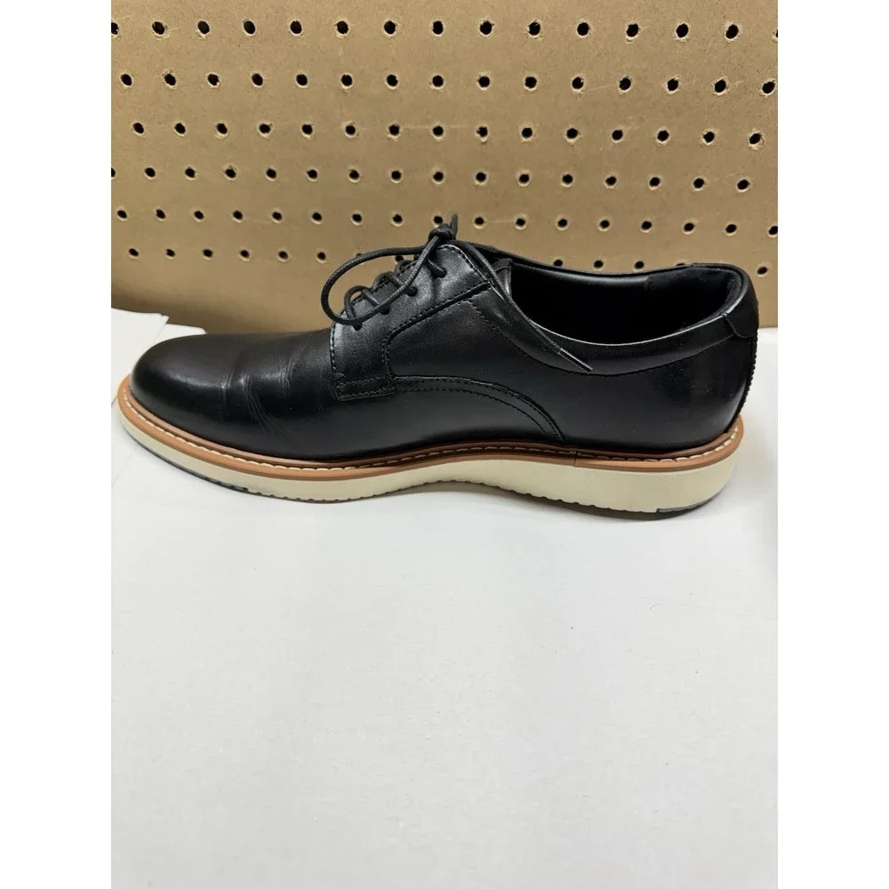Mens Nordstrom Rack Eugene Black Leather Formal Comfort Shoes‎ Size 12 M GUC
